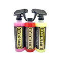Three bottles of Manett's car care products on a white background